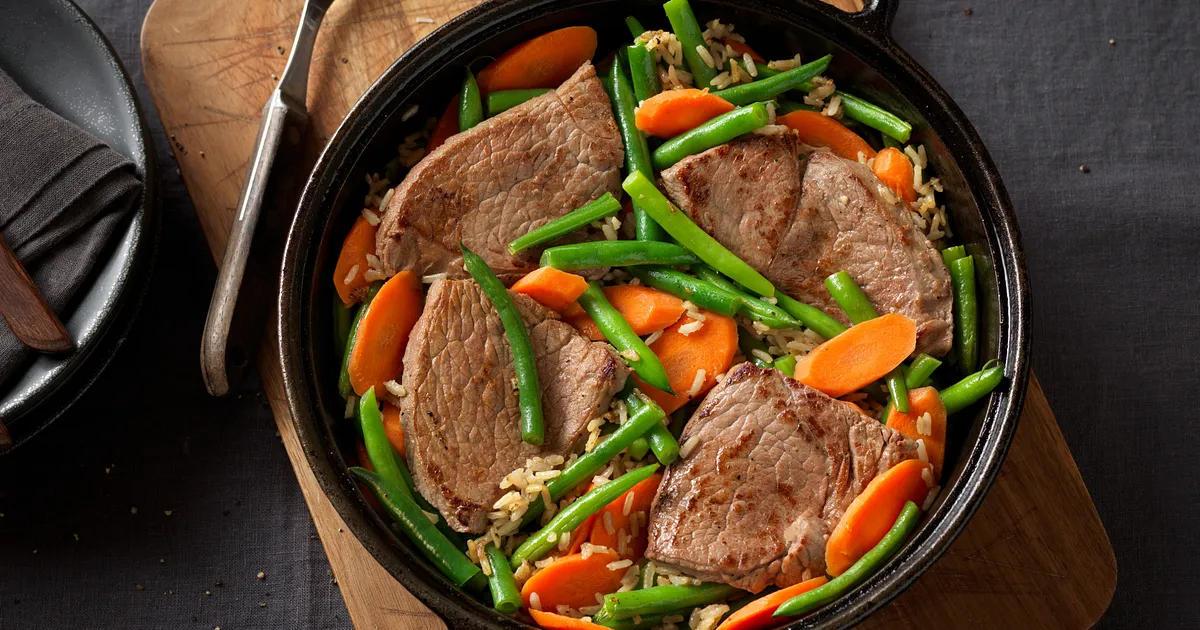 Beef Top Sirloin Steak with Brown Rice & Vegetables | Beef Loving Texans | Beef Loving Texans is you