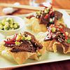 Sesame Flat Iron Steak on Wonton Crisps