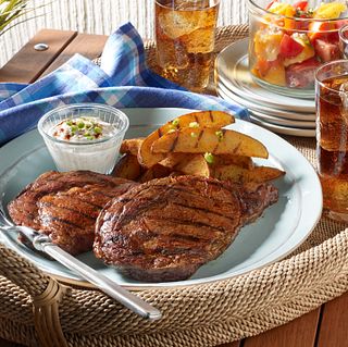 Grilled Ribeye Steaks and Potatoes with Smoky Paprika Rub