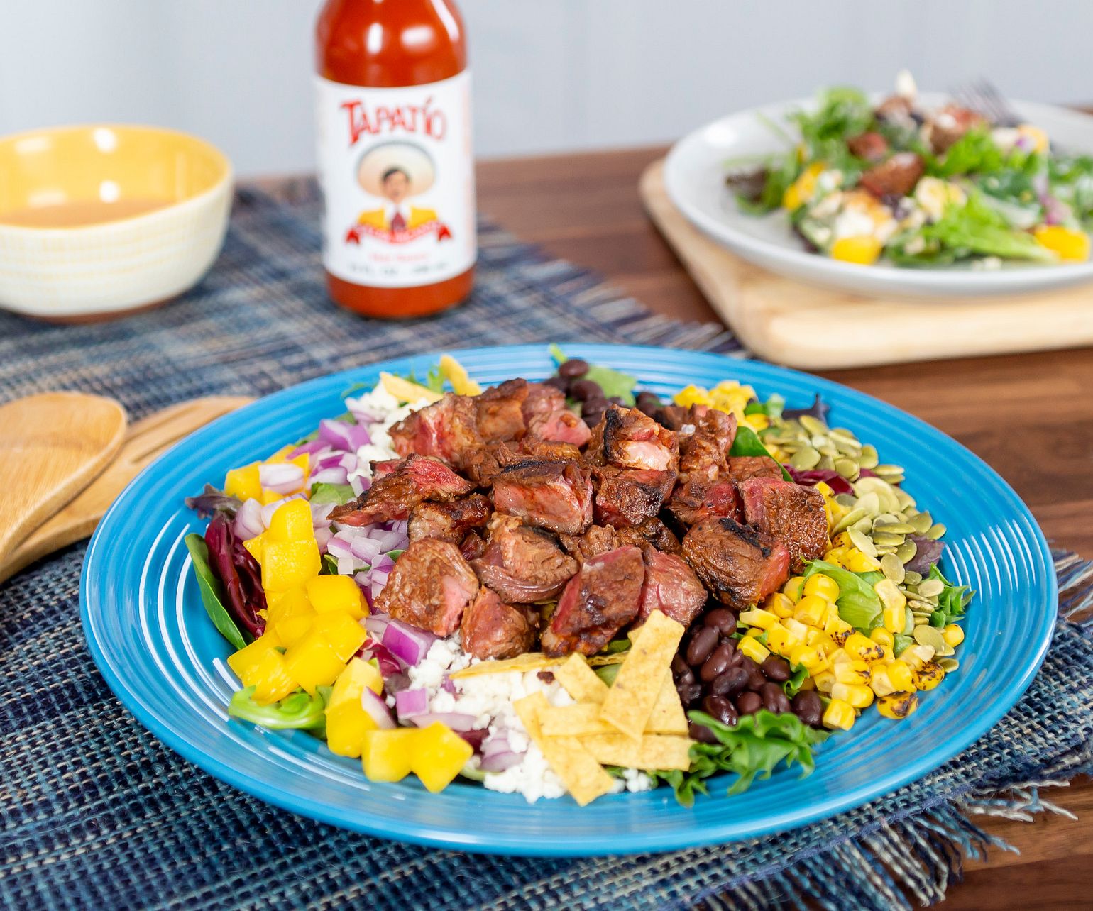 South-of-the-Border Chopped Steak Salad with Creamy Tapatio Hot Sauce™ Dressing