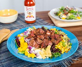 South-of-the-Border Chopped Steak Salad with Creamy Tapatio Hot Sauce™ Dressing