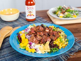 South-of-the-Border Chopped Steak Salad with Creamy Tapatio Hot Sauce Dressing