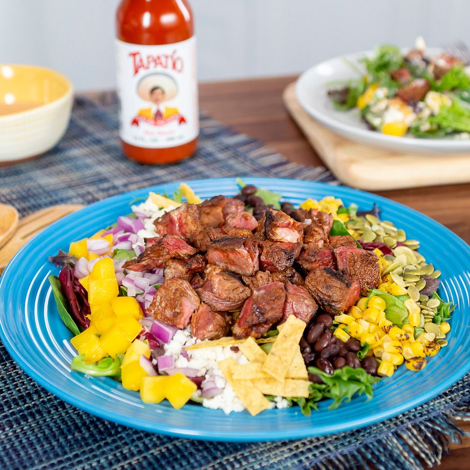 South-of-the-Border Chopped Steak Salad with Creamy Tapatio Hot Sauce™ Dressing