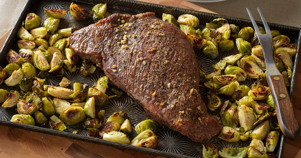 One Pan Roasted Beef Tri-Tip & Brussels Sprouts | Beef Loving Texans | Beef Loving Texans is your on
