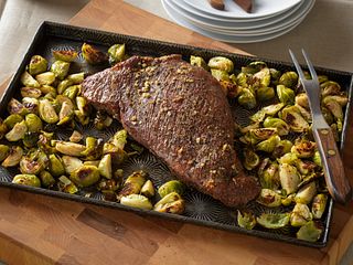 One Pan Roasted Beef Tri-Tip & Brussels Sprouts