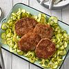 Parmesan-Crusted Cubed Steaks with Zucchini Ribbons