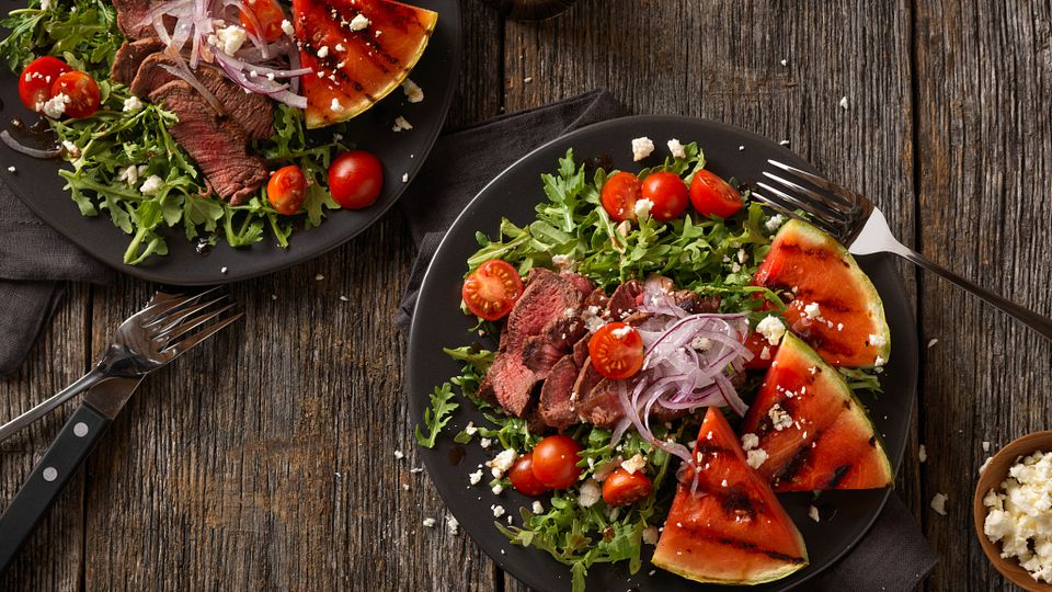 Grilled Steak and Watermelon Salad