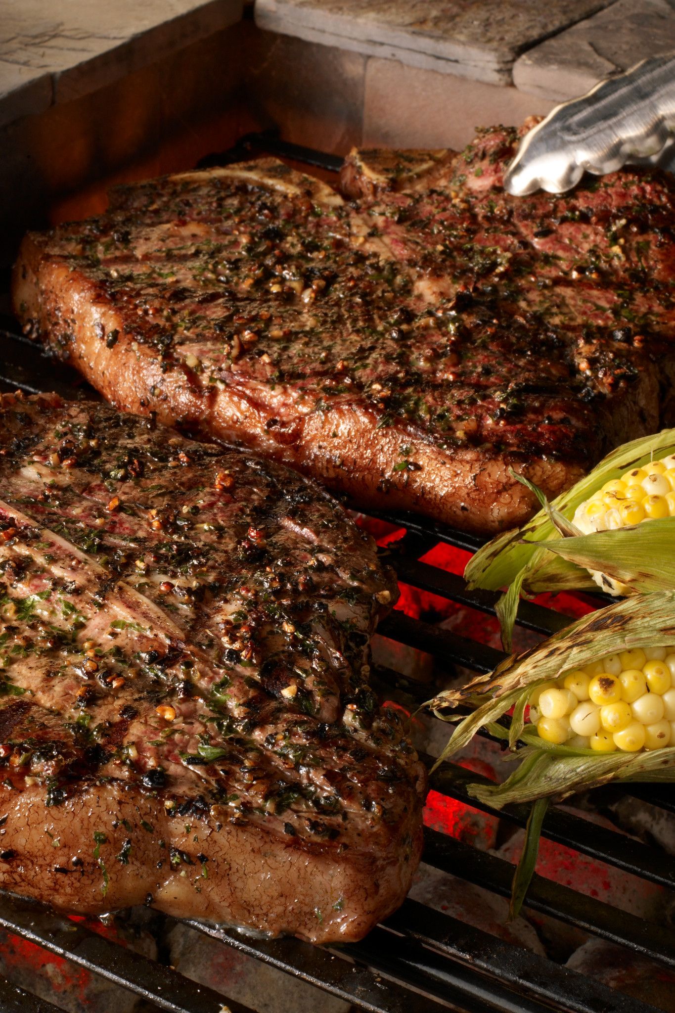 Grilled Porterhouse Steaks with Garlic-Herb Peppercorn Crust | Beef ...