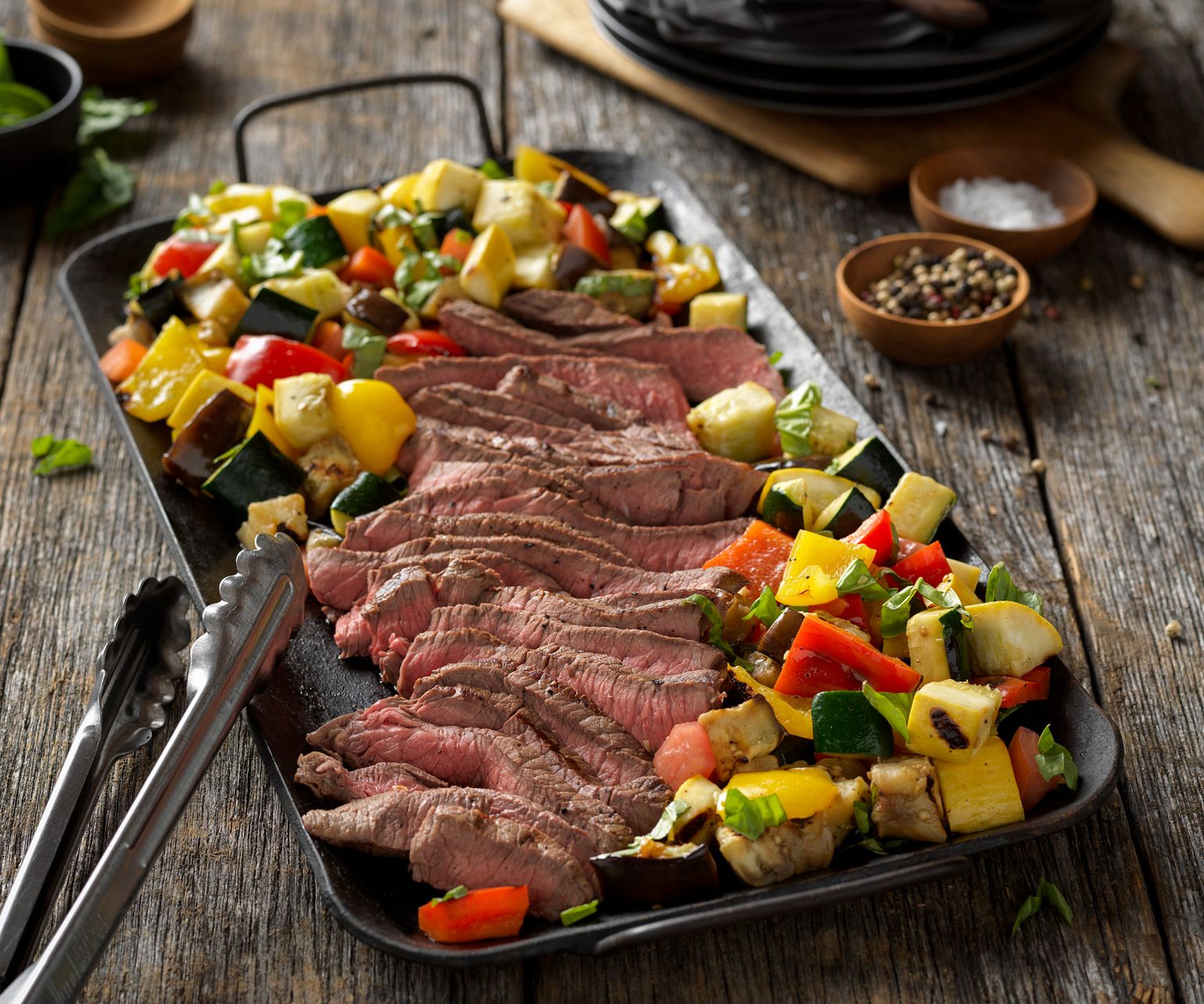 Italian Marinated Steak with Grilled Ratatouille