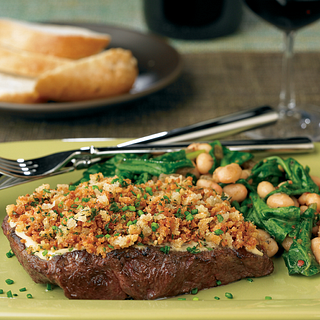 Porcini-Dusted Steaks with Horseradish Crust