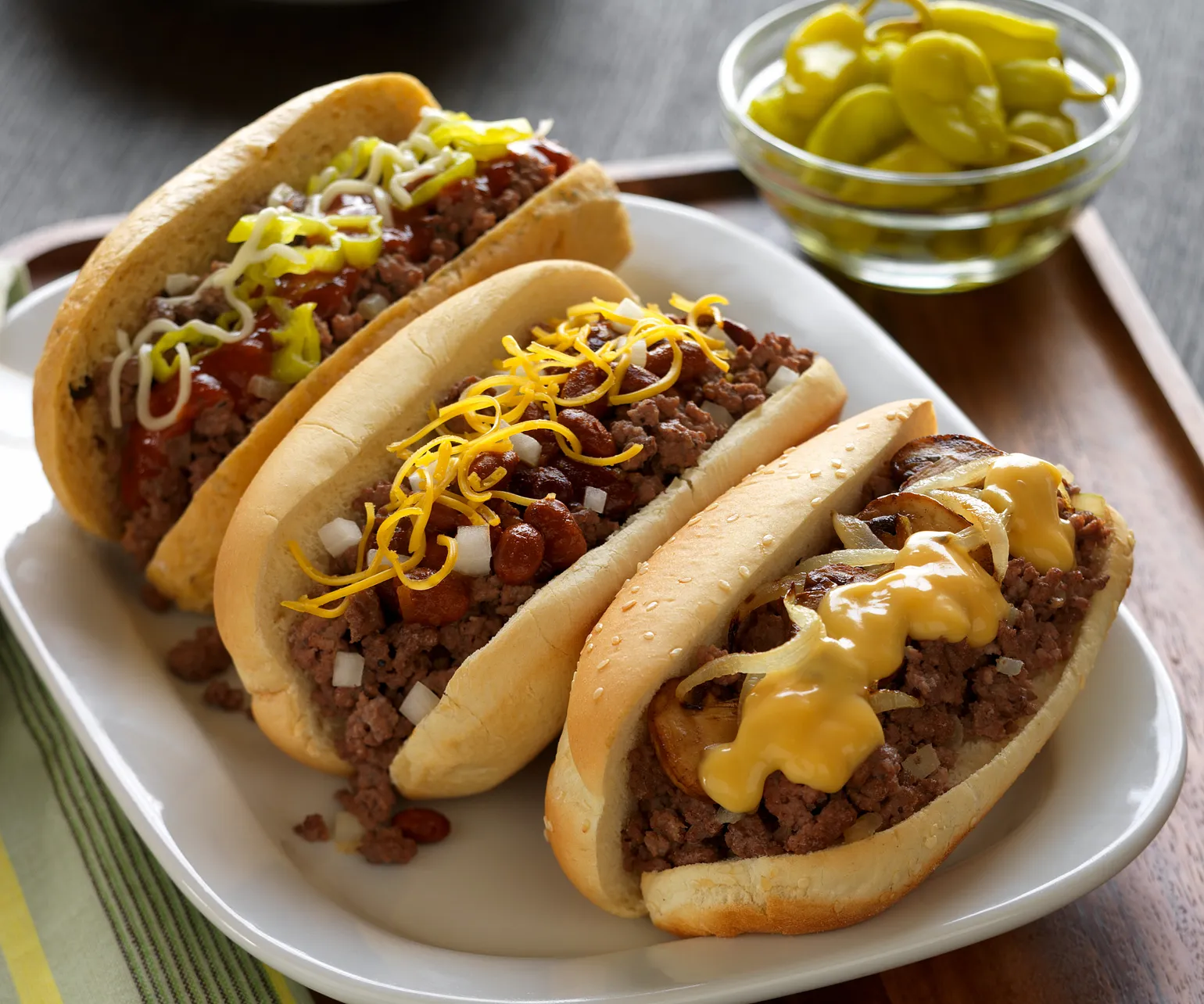 Three-Way Crumbled Beef Sandwiches