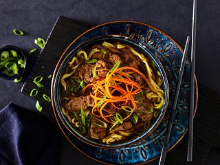 Ginger Beef & Noodle Bowls
