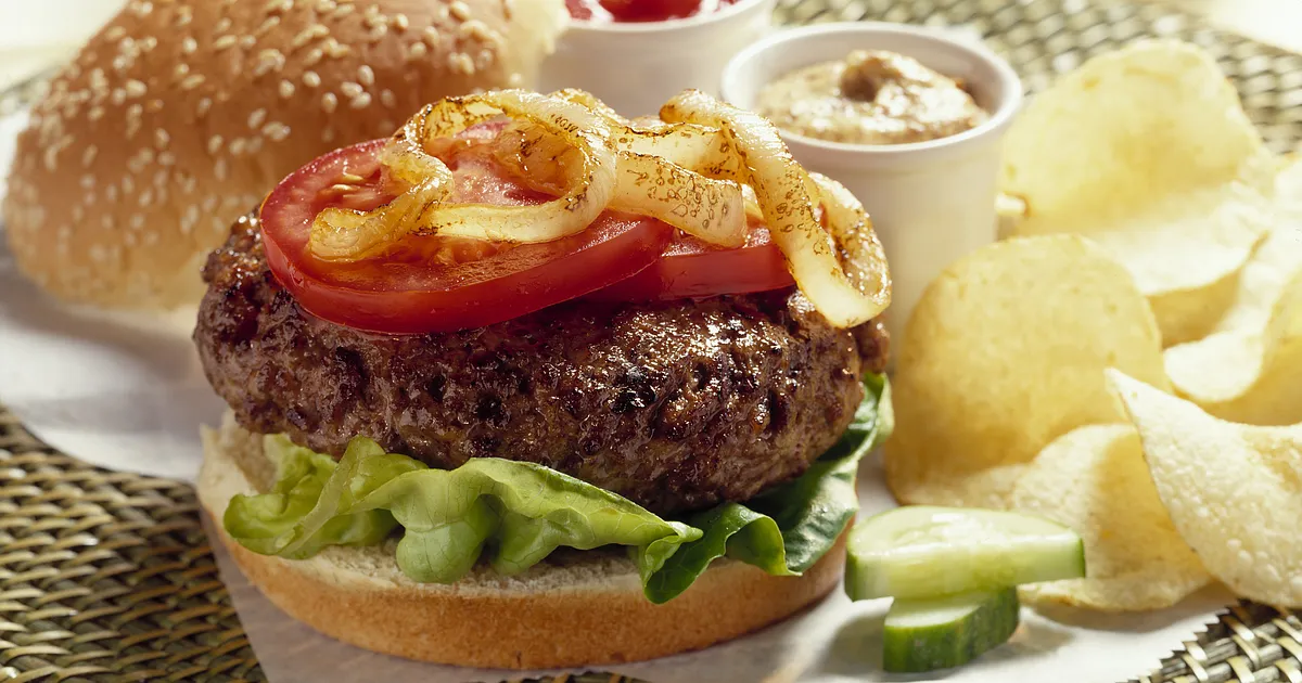 Burgers with Grilled Onions | Beef Loving Texans | Beef Loving Texans is your one-stop information c