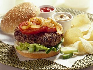 Burgers with Grilled Onions