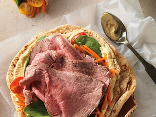 Mediterranean Beef and Veggie Wraps