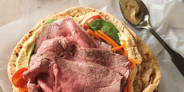 Mediterranean Beef and Veggie Wraps