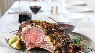 Beef Rib Roast with Red Wine-Cherry Sauce