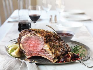 Beef Rib Roast with Red Wine-Cherry Sauce