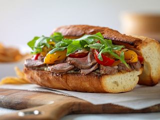 Italian Beef and Roasted Vegetable Sandwich