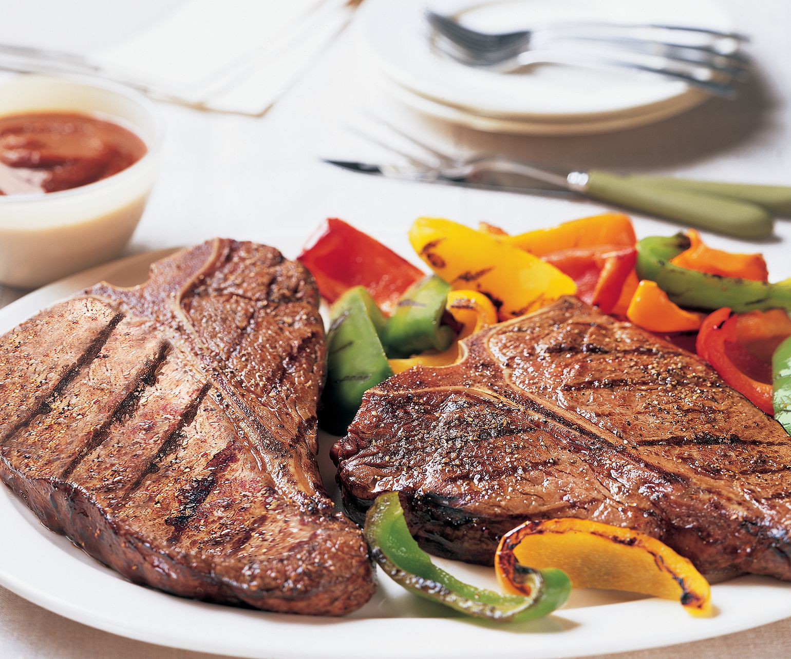 Spicy Five-Pepper T-Bone Steaks