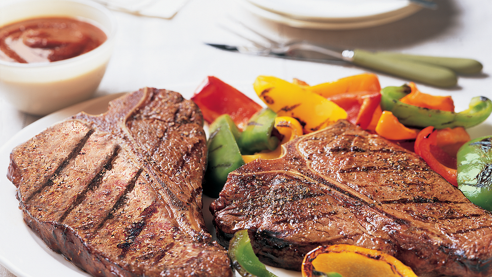 Spicy Five-Pepper T-Bone Steaks