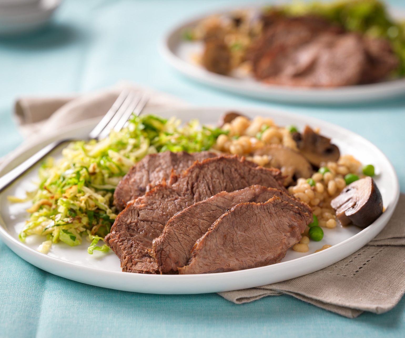 Braised Beef with Mushrooms & Barley