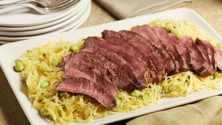 Grilled Sirloin Steak with Spaghetti Squash and Edamame