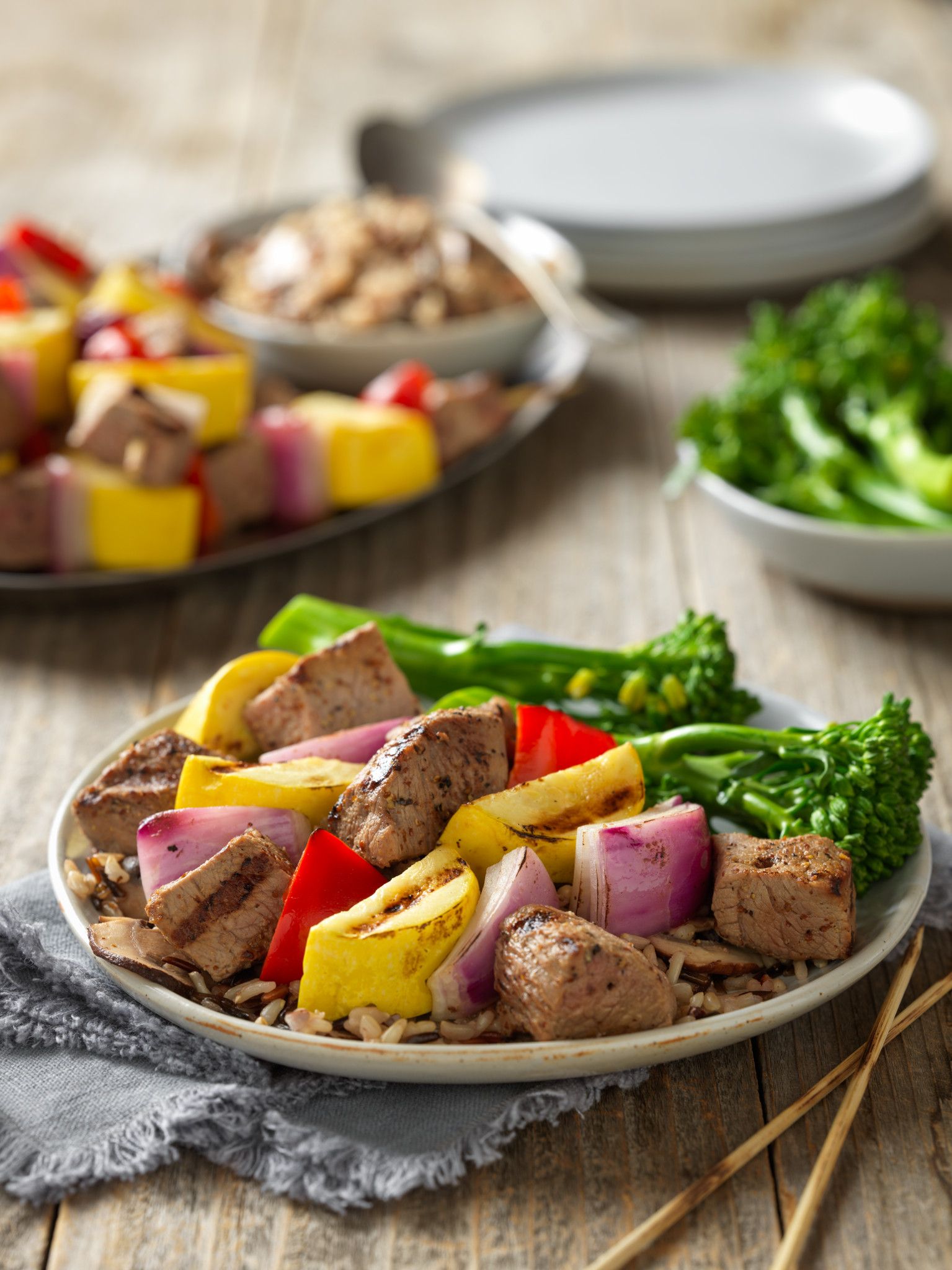 Steak Kabobs & Wild Rice with Mushrooms Beef Loving Texans
