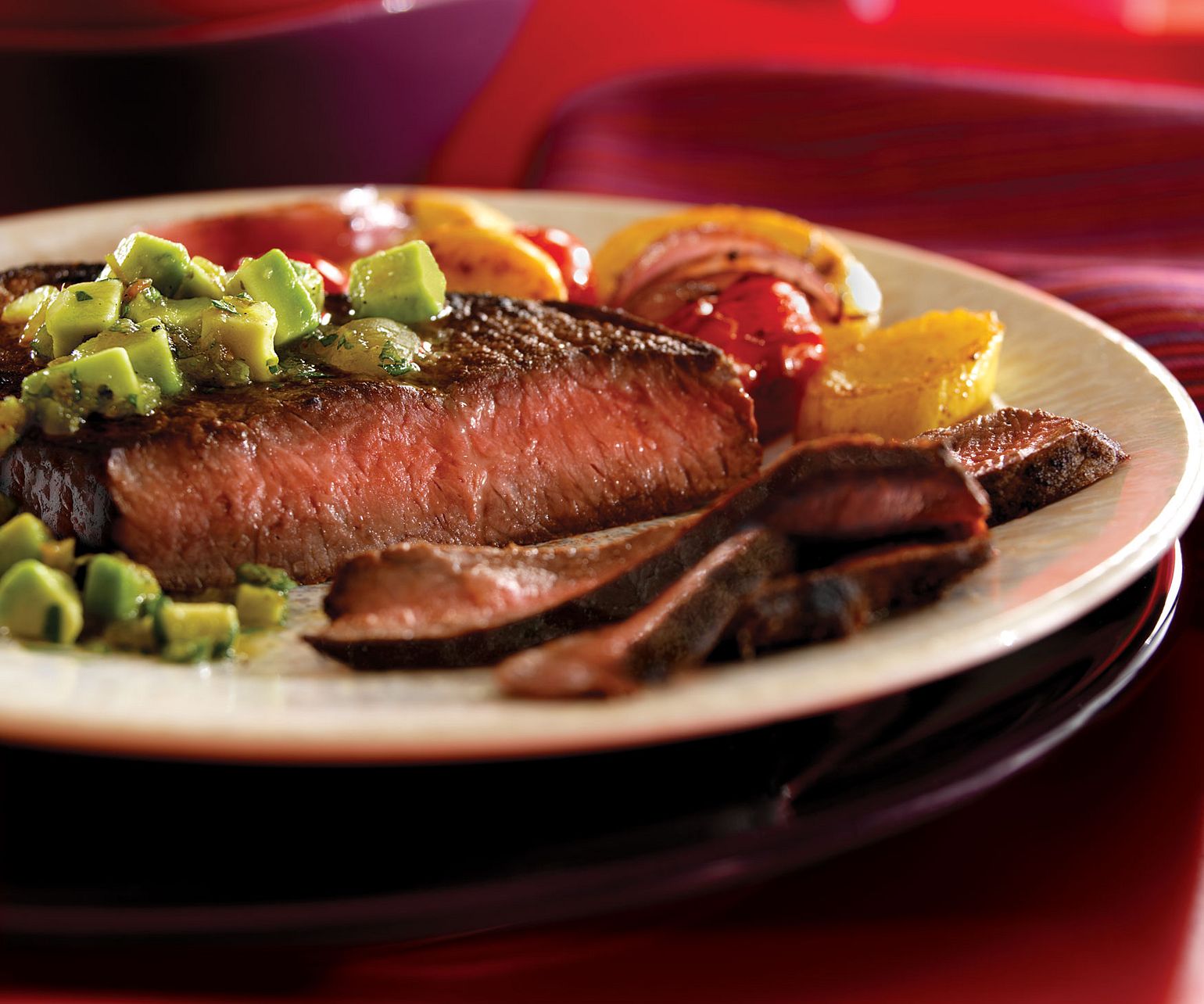 Cumin-Rubbed Steaks with Avocado Salsa Verde