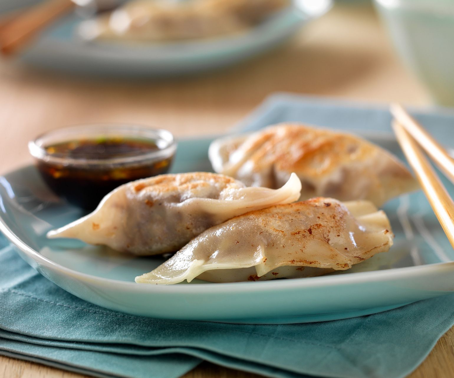 Asian-Style Beef Sausage Pot Stickers