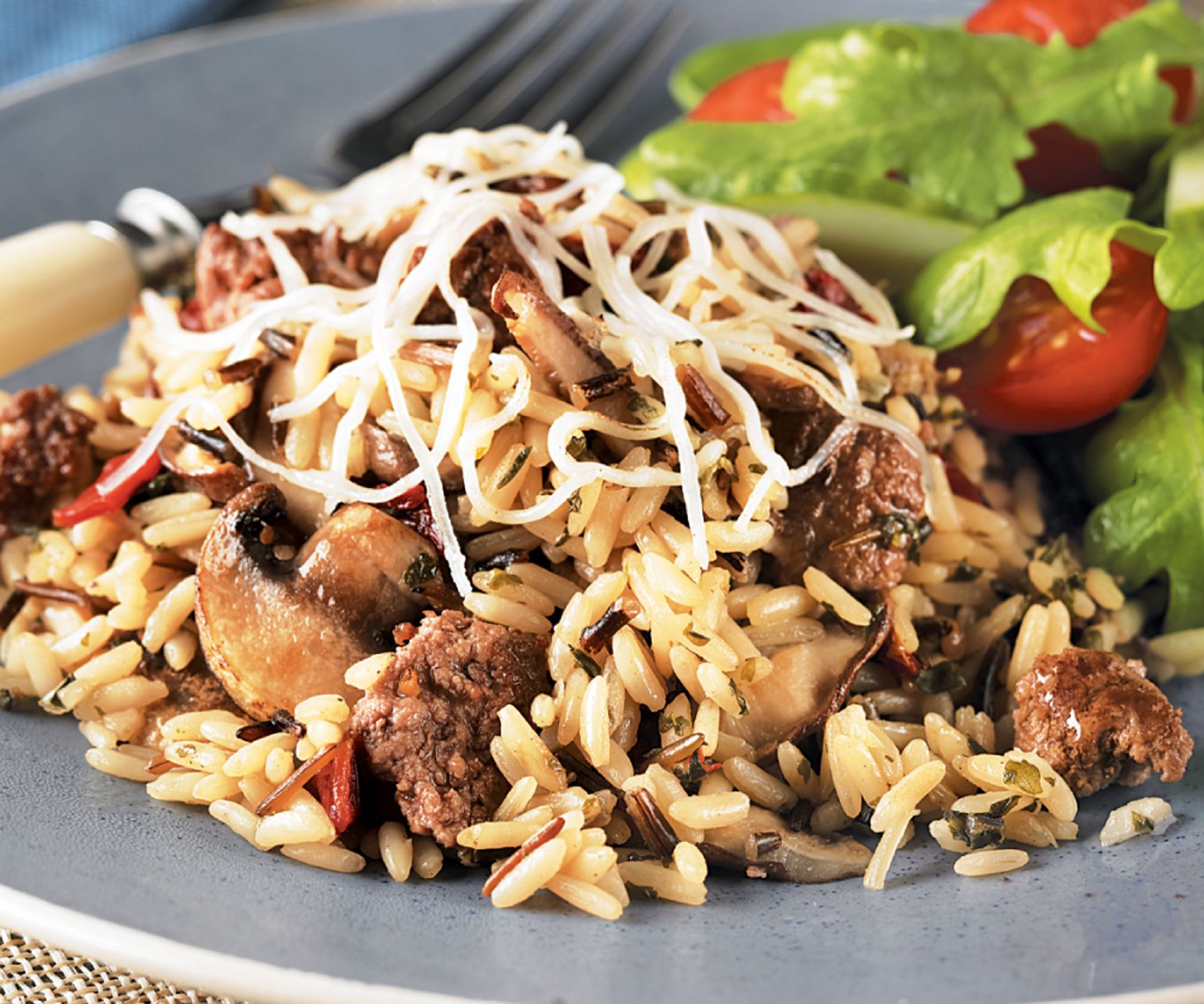 Beef, Wild Rice and Mushroom Bake