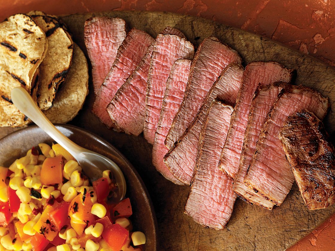 Spice-Rubbed Flank Steak With Corn-Chile Relish Recipe