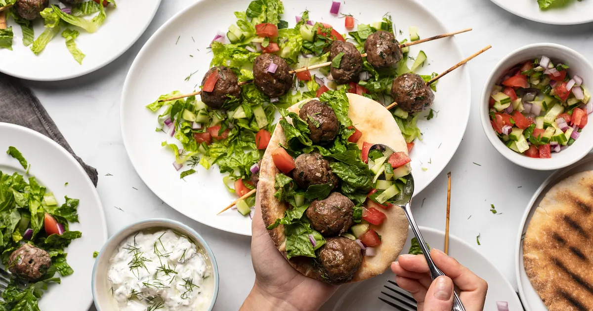 Mediterranean Beef Meatball Kabob | Beef Loving Texans | Beef Loving Texans is your one-stop informa