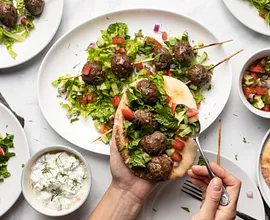 Mediterranean Beef Meatball Kabob