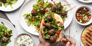 Mediterranean Beef Meatball Kabob