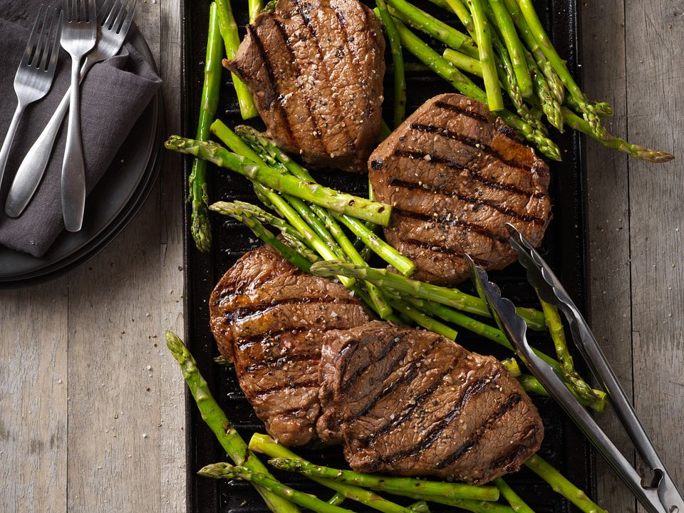 Balsamic Marinated Beef Top Sirloin Steak & Asparagus