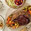 Herb-Seasoned Rib Roast with Red Wine Pan Sauce