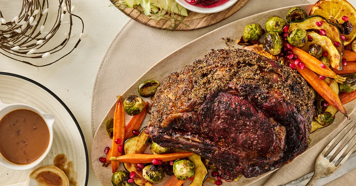 Herb-Seasoned Rib Roast with Red Wine Pan Sauce | Beef Loving Texans | Beef Loving Texans is your on