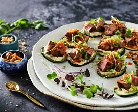 Spicy Korean Beef & Cucumber Appetizers