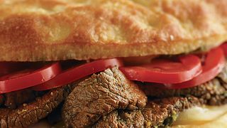 Beef and Smoked Mozzarella Stuffed Focaccia with Pesto
