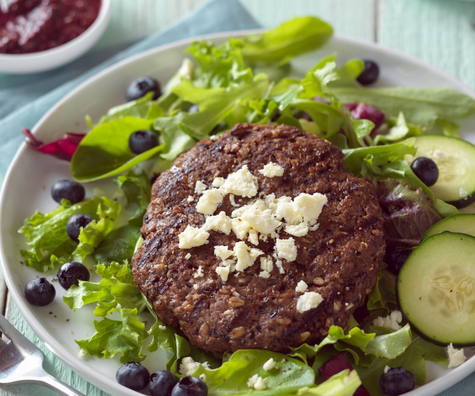 Beef, Blueberry & Flax Burgers