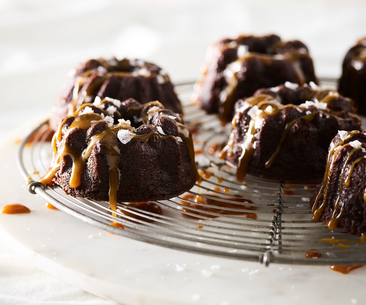 Beef Tallow Chocolate Tortes with Bourbon-Salted Caramel Sauce