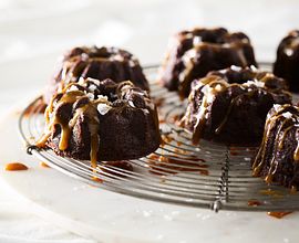 Beef Tallow Chocolate Tortes with Bourbon-Salted Caramel Sauce