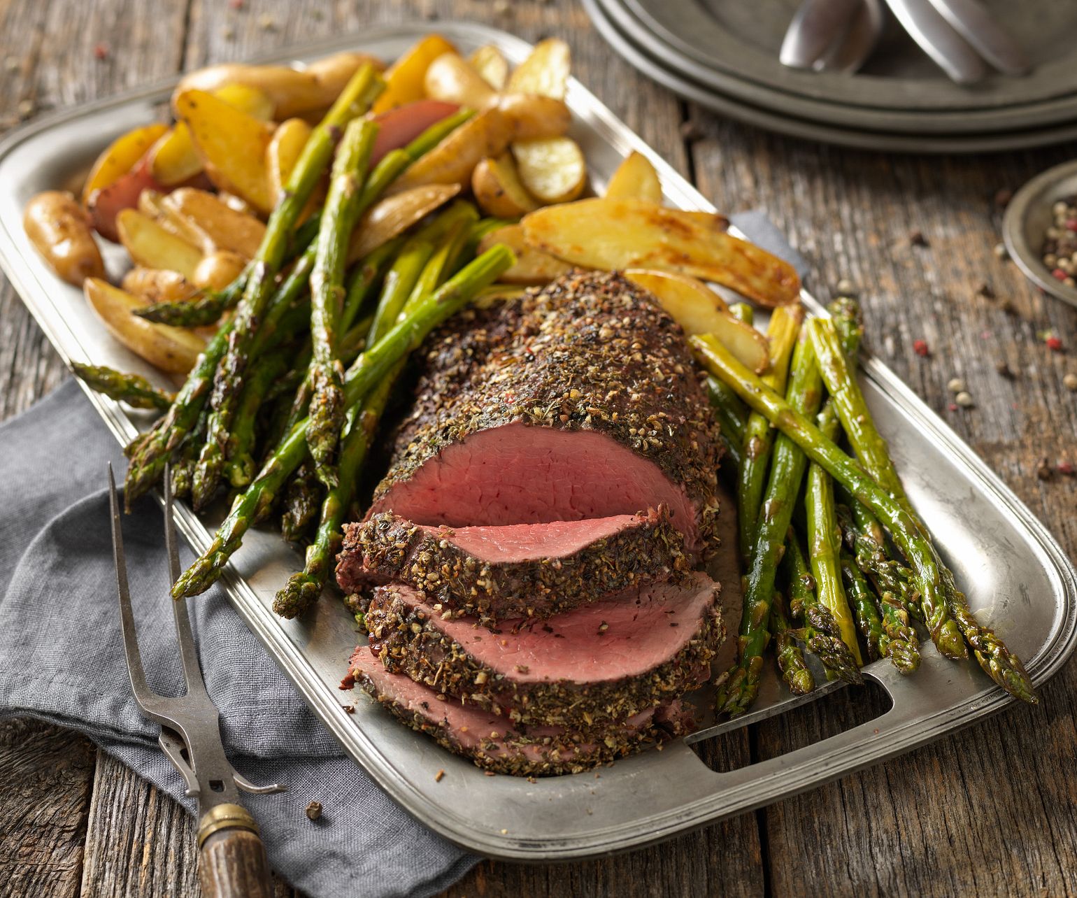 Pepper Herb-Crusted Beef Tenderloin