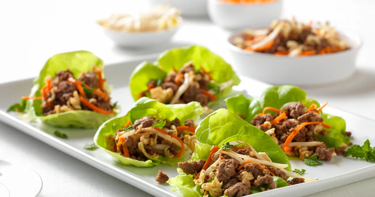 Beef and Ramen Lettuce Wraps | Beef Loving Texans | Beef Loving Texans is your one-stop information 