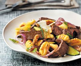 Steak Strips and Zucchini Gnocchi