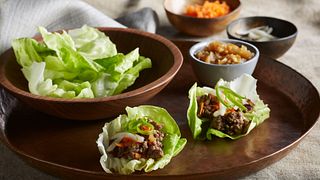 Crispy Beef Lettuce Wraps with Wowee Sauce