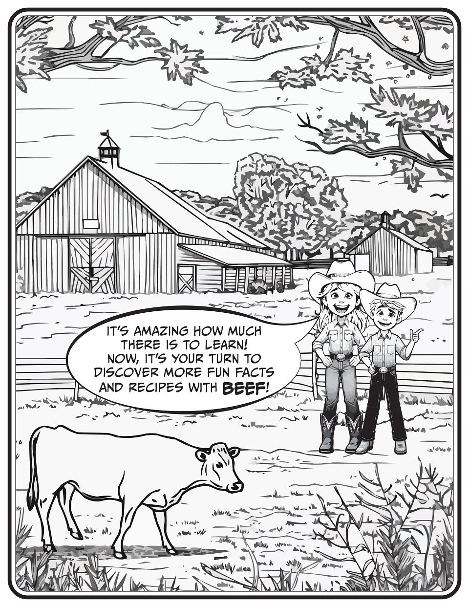 Discover with Beef Coloring Page
