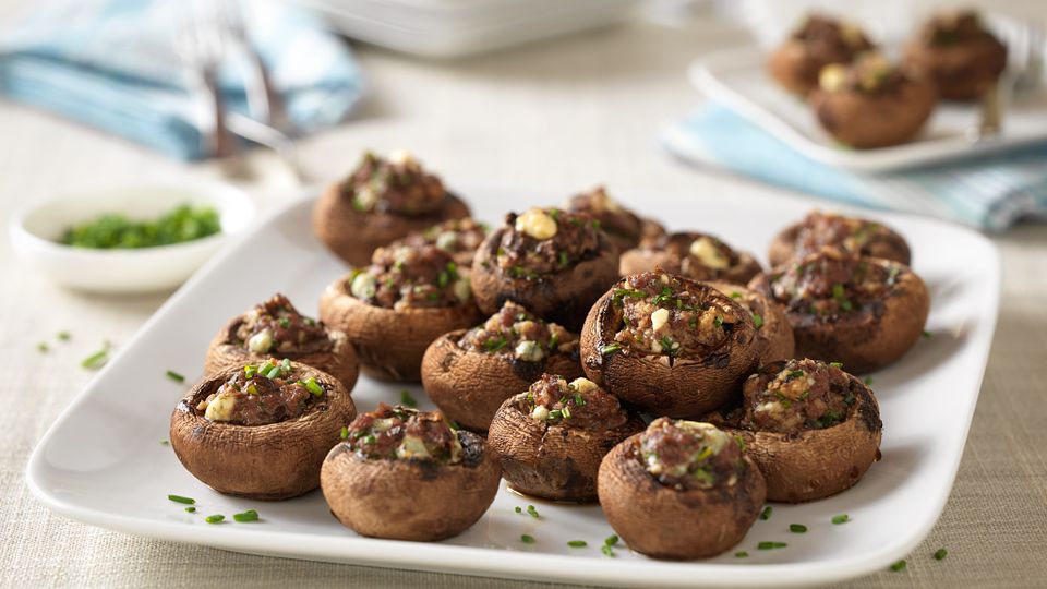 Beef and Blue Cheese-Stuffed Mushrooms