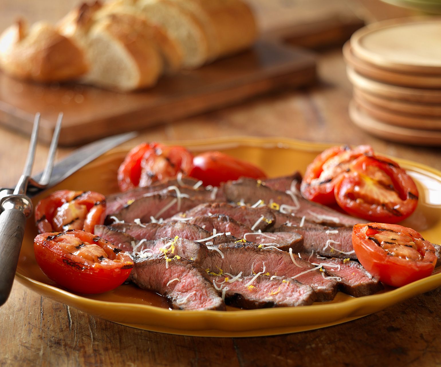 Grilled Balsamic Steak and Tomatoes